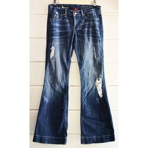 Design Lab Distressed Flare Jeans Size 28